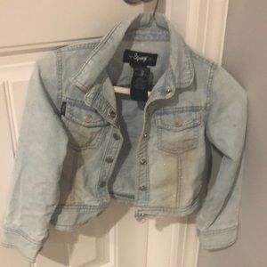 Girls Distressed Denim Jean Jacket size 6